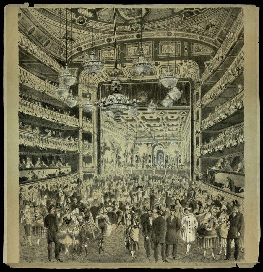 interior teatro liceu gente foto antigua